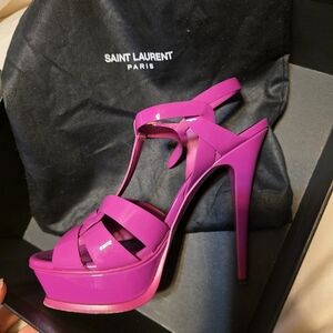 Saint Laurent Fuchsia Platform Heels